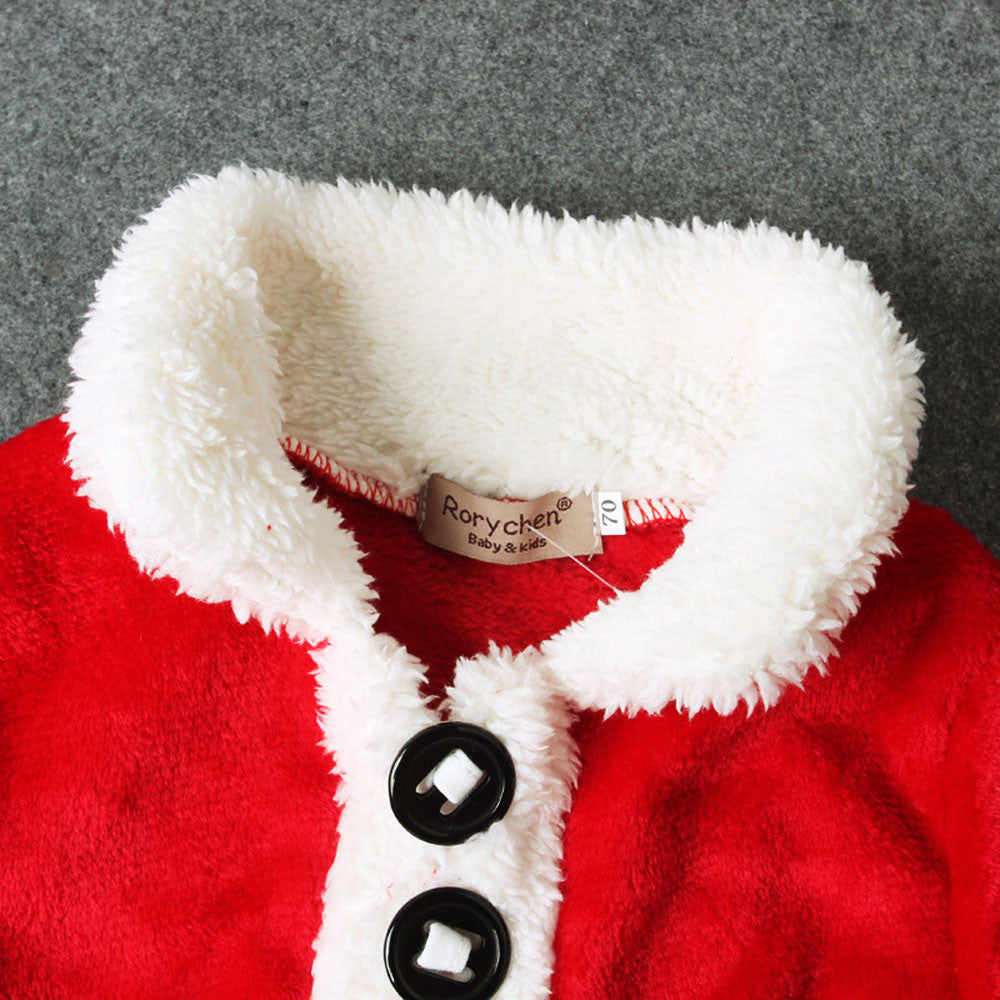 Baby Christmas Clothes 4PCS Newborn Infant Baby Santa Christmas Tops+Pants+Hat+Socks Outfit