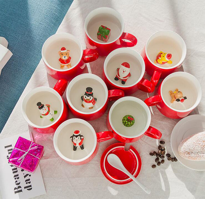 Christmas Mug, Snowman, Santa Clause