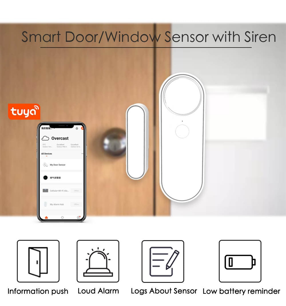 Smart Life Tuya Wifi Window, Door Open Close Sensor Security