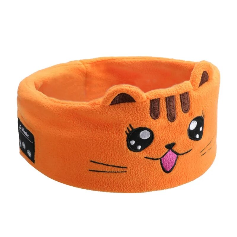Soft Elastic Comfortable Wireless Music Earphones, Kids Animal Sleeping Headphones