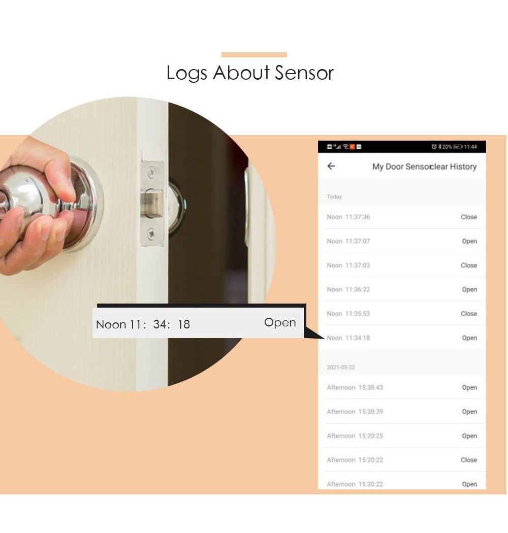 Smart Life Tuya Wifi Window, Door Open Close Sensor Security