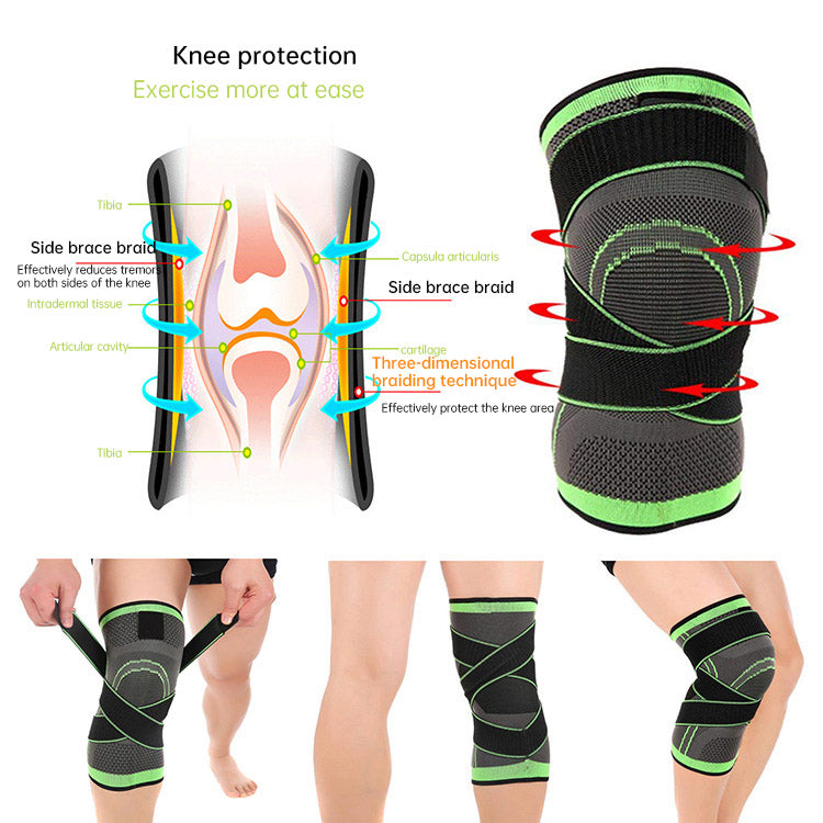 Breathable Sports Pressure Knee Pads Running and Cycling, Basketball Straps,