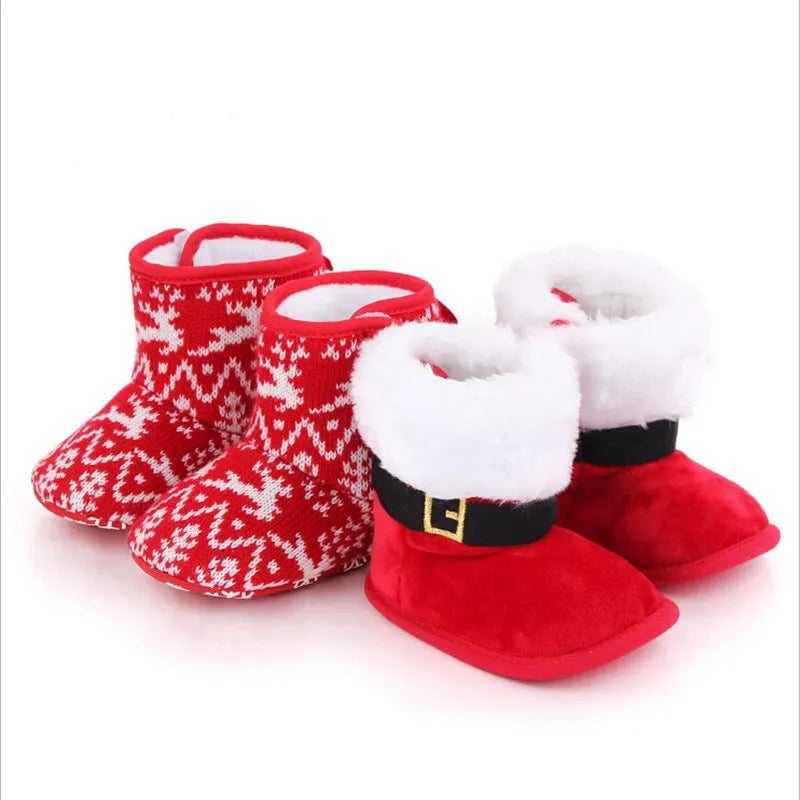 Baby Lovely Christmas Boots Winter Warm Slippers Anti-Slip Infant
