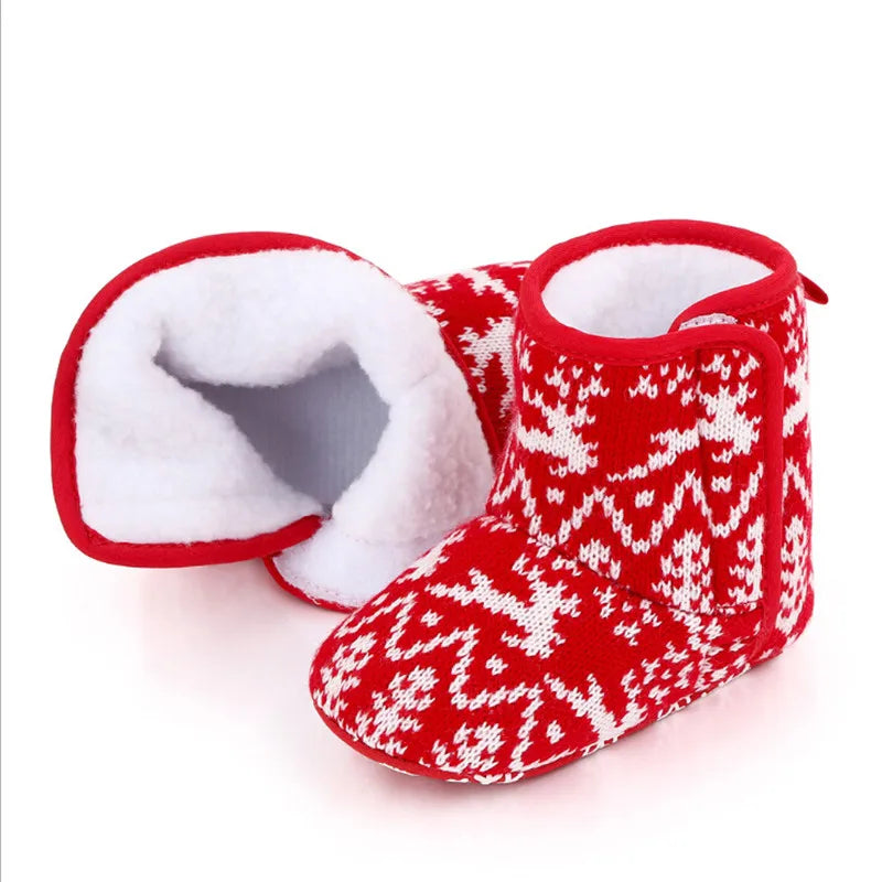 Baby Lovely Christmas Boots Winter Warm Slippers Anti-Slip Infant