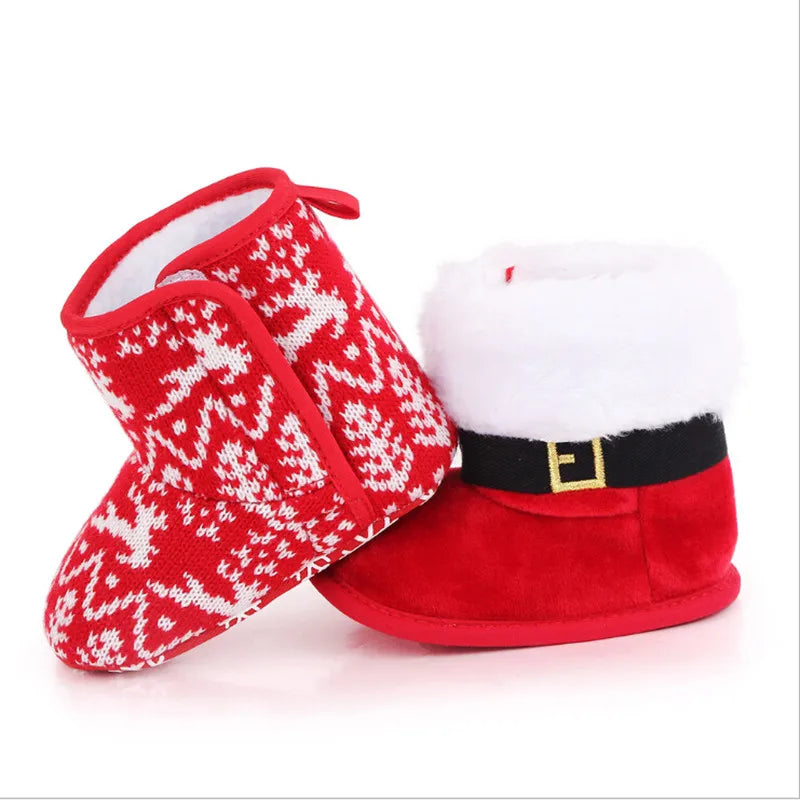 Baby Lovely Christmas Boots Winter Warm Slippers Anti-Slip Infant