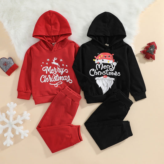 Christmas Hooded Sweater Baby Set,