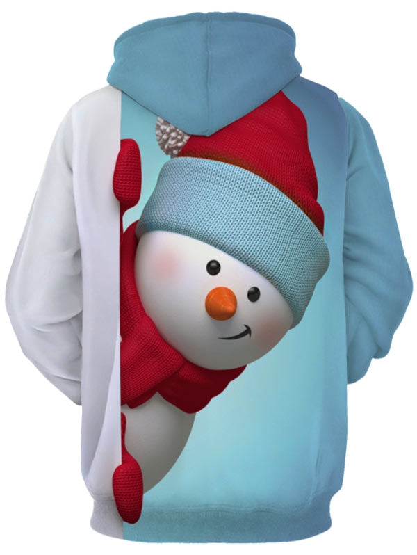 Kangaroo Pocket Snowman 3D Print Christmas Hoodie