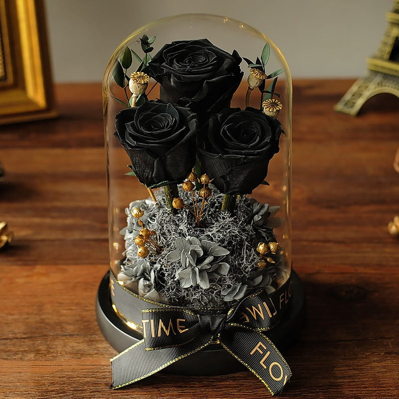 Immortal Dried Roses, Glass Cover Gift Box