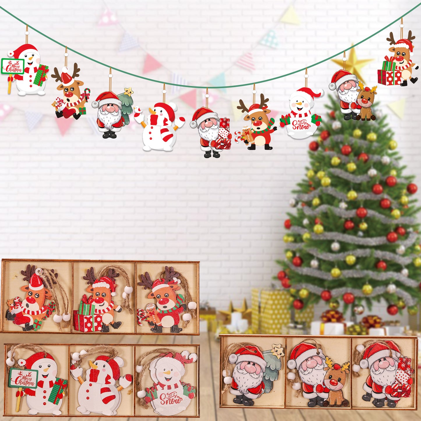 Christmas ornaments 9pcs pendant Christmas tree accessories