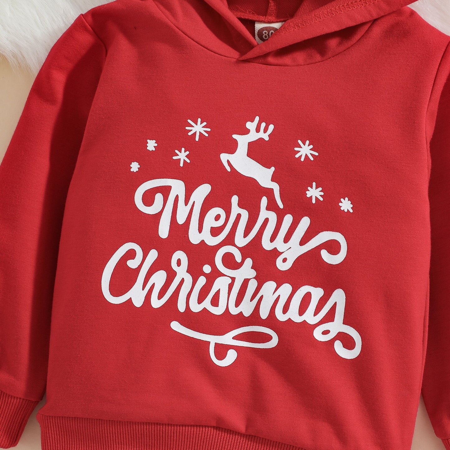 Christmas Hooded Sweater Baby Set,